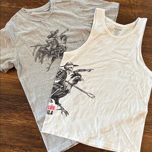 Espolon Gray and White Graphic Tees